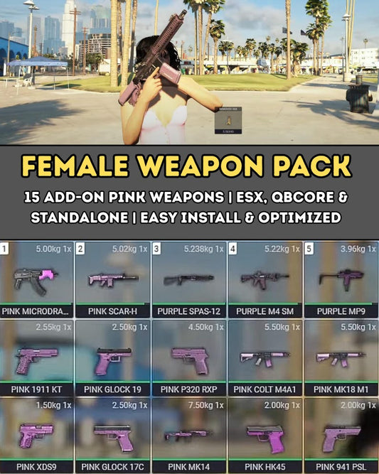 FEMALE WEAPON PACK FIVEM PINK GUNS