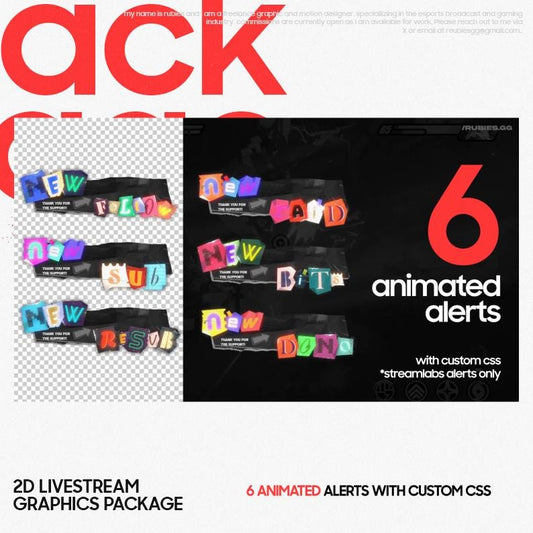 Ransom Twitch Alerts Paper Tear Alerts 2D Streaming Graphics with Custom CSS Retro Vintage Twitch Alerts Y2k Grunge Noise Alerts ZZZ Alerts